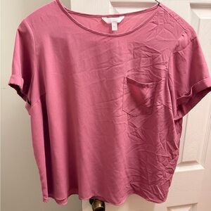 LC Lauren Conrad Short Sleeve Pocket Tee in Rose